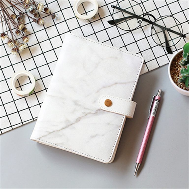 Faux Leather Spiral Notebook Cover with Marble Design – Gallery of Trends